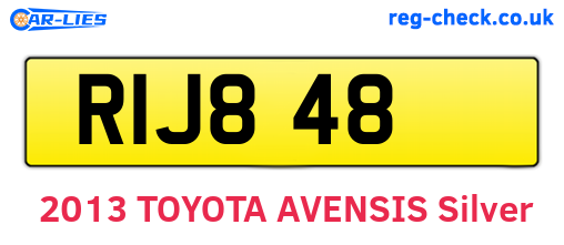 RIJ848 are the vehicle registration plates.