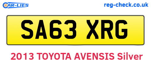 SA63XRG are the vehicle registration plates.