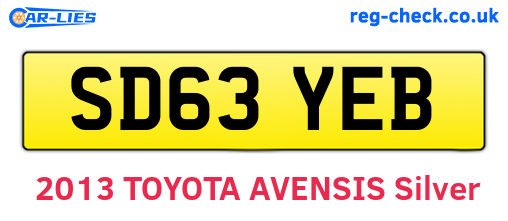 SD63YEB are the vehicle registration plates.