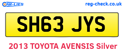 SH63JYS are the vehicle registration plates.