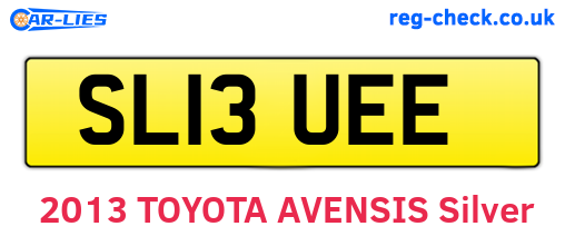 SL13UEE are the vehicle registration plates.