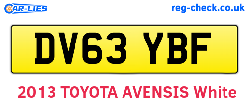 DV63YBF are the vehicle registration plates.