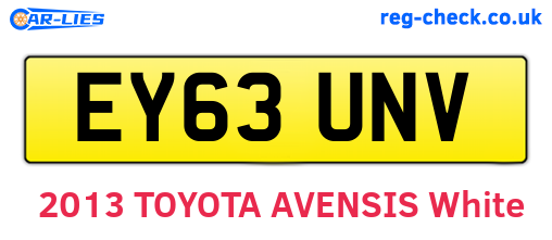 EY63UNV are the vehicle registration plates.