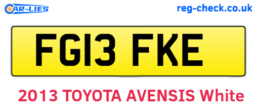 FG13FKE are the vehicle registration plates.