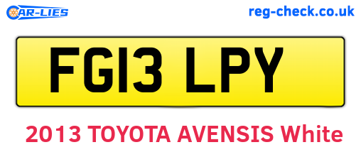 FG13LPY are the vehicle registration plates.
