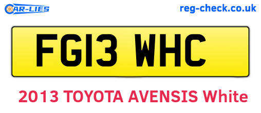 FG13WHC are the vehicle registration plates.