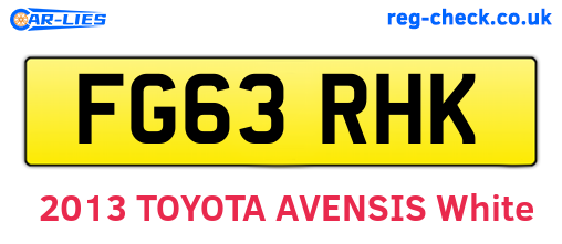 FG63RHK are the vehicle registration plates.