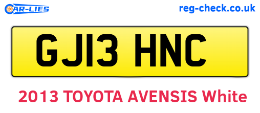 GJ13HNC are the vehicle registration plates.