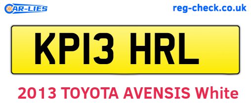 KP13HRL are the vehicle registration plates.
