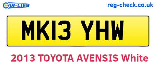 MK13YHW are the vehicle registration plates.