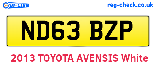 ND63BZP are the vehicle registration plates.