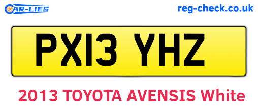 PX13YHZ are the vehicle registration plates.