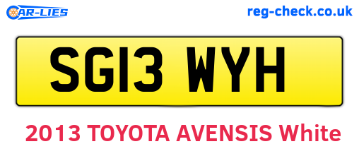SG13WYH are the vehicle registration plates.