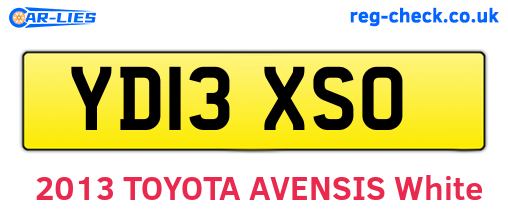 YD13XSO are the vehicle registration plates.