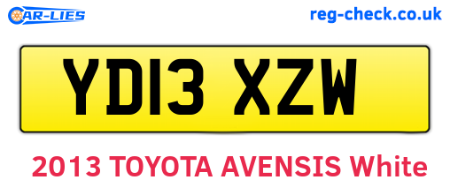YD13XZW are the vehicle registration plates.