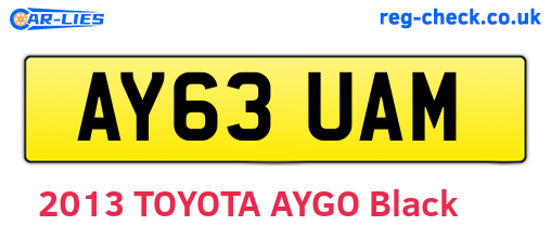 AY63UAM are the vehicle registration plates.