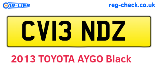 CV13NDZ are the vehicle registration plates.