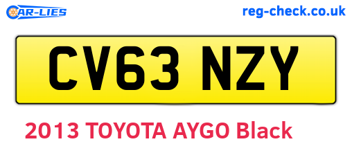CV63NZY are the vehicle registration plates.