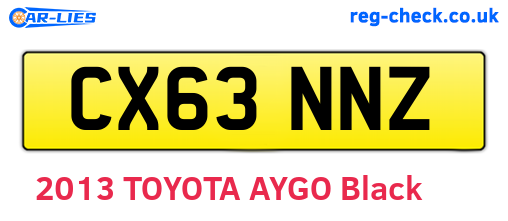 CX63NNZ are the vehicle registration plates.