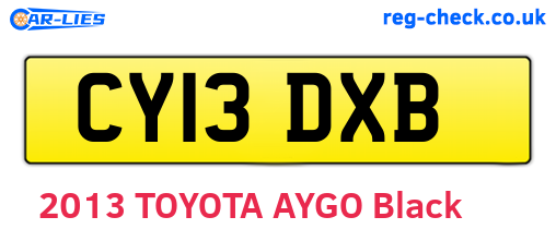 CY13DXB are the vehicle registration plates.