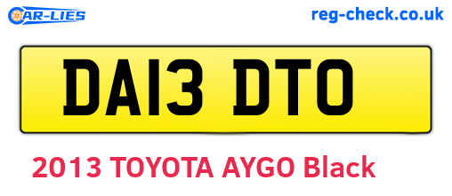 DA13DTO are the vehicle registration plates.