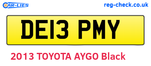 DE13PMY are the vehicle registration plates.