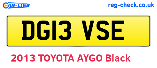 DG13VSE are the vehicle registration plates.