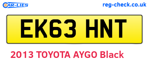 EK63HNT are the vehicle registration plates.