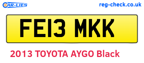 FE13MKK are the vehicle registration plates.