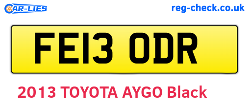 FE13ODR are the vehicle registration plates.