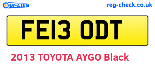 FE13ODT are the vehicle registration plates.