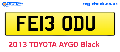FE13ODU are the vehicle registration plates.