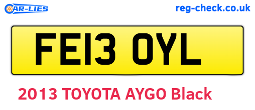 FE13OYL are the vehicle registration plates.