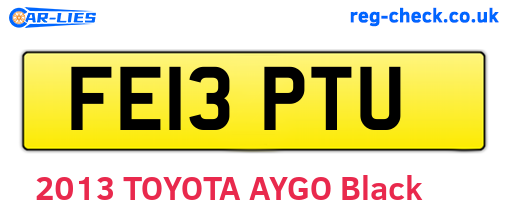 FE13PTU are the vehicle registration plates.