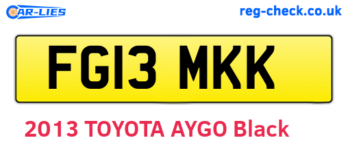 FG13MKK are the vehicle registration plates.