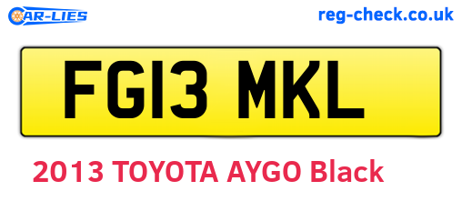 FG13MKL are the vehicle registration plates.