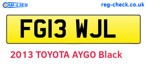 FG13WJL are the vehicle registration plates.