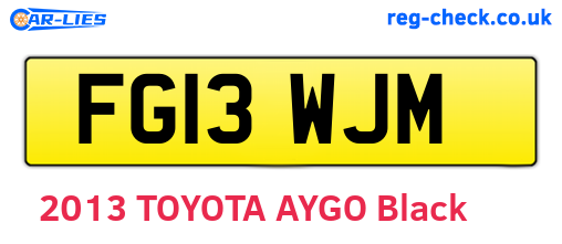 FG13WJM are the vehicle registration plates.