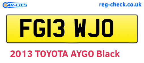 FG13WJO are the vehicle registration plates.