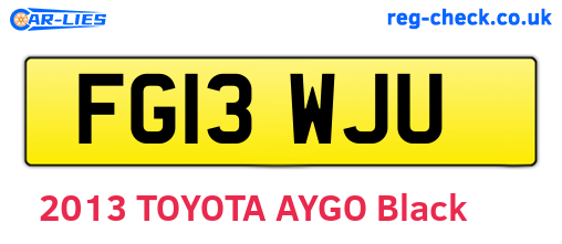 FG13WJU are the vehicle registration plates.