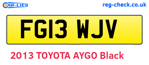 FG13WJV are the vehicle registration plates.