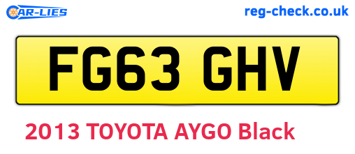 FG63GHV are the vehicle registration plates.