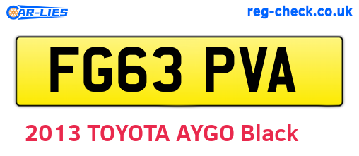 FG63PVA are the vehicle registration plates.