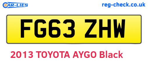 FG63ZHW are the vehicle registration plates.