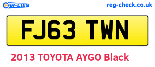 FJ63TWN are the vehicle registration plates.