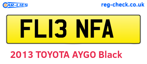 FL13NFA are the vehicle registration plates.