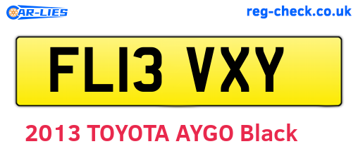 FL13VXY are the vehicle registration plates.