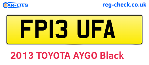 FP13UFA are the vehicle registration plates.