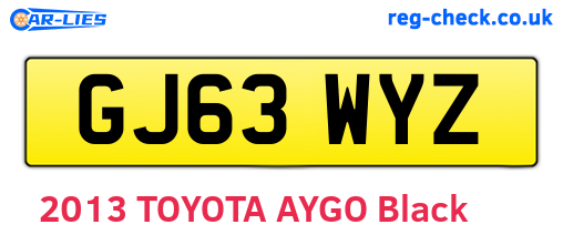 GJ63WYZ are the vehicle registration plates.
