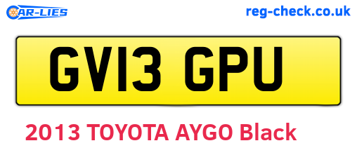 GV13GPU are the vehicle registration plates.
